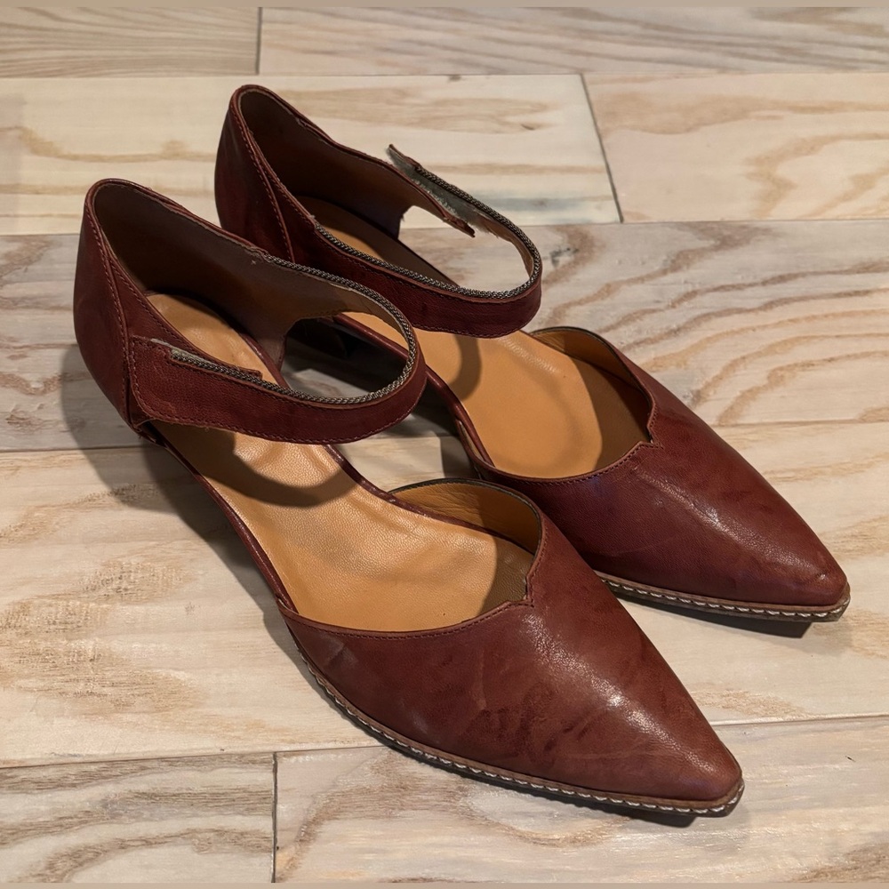 Sundance Coralise Low Heel Mary Jane Style Shoes, Brown Leather, Size 40
